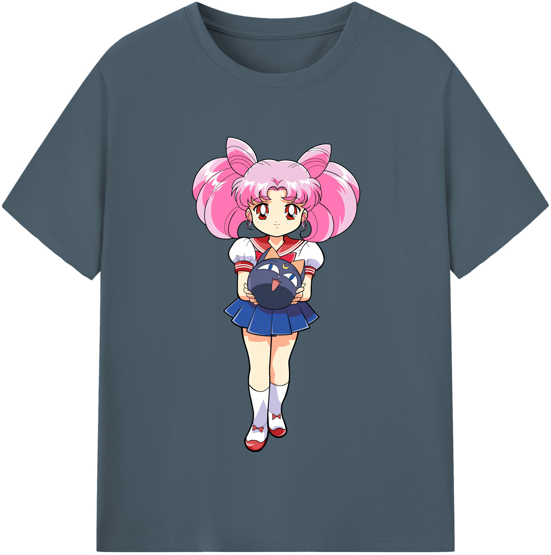 （画像用） 美少女戦士セーラームーン ちびうさ Sailor Moon Chibiusa Tsukino Usagi Small Lady Serenity 綿100％半袖Tシャツ（フロントプリント）